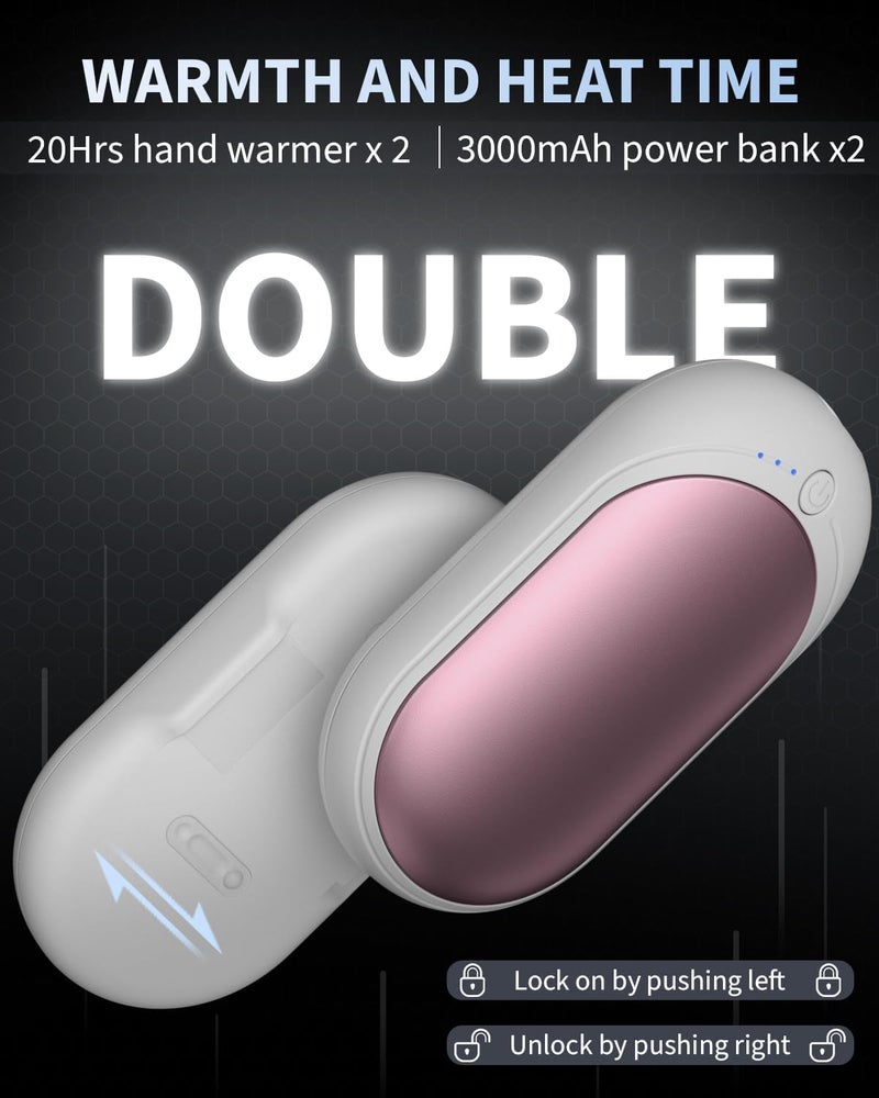 KNIFOD Hand Warmers Rechargeable, 2 Pack 6000mAh Portable Electric Handwarmers, Reusable USB Pocket Heater Great for Raynauds, Hunting, Golf, Camping, Christmas Outdoor, Women Mens Warm Gifts - Image 3